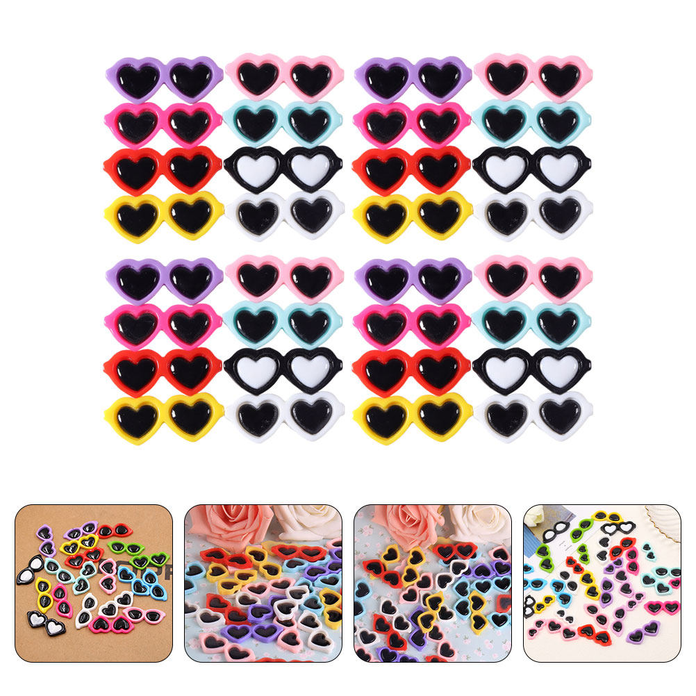 Resin Craft Supplies - 50Pcs Delicate Glasses Resin Charms DIY