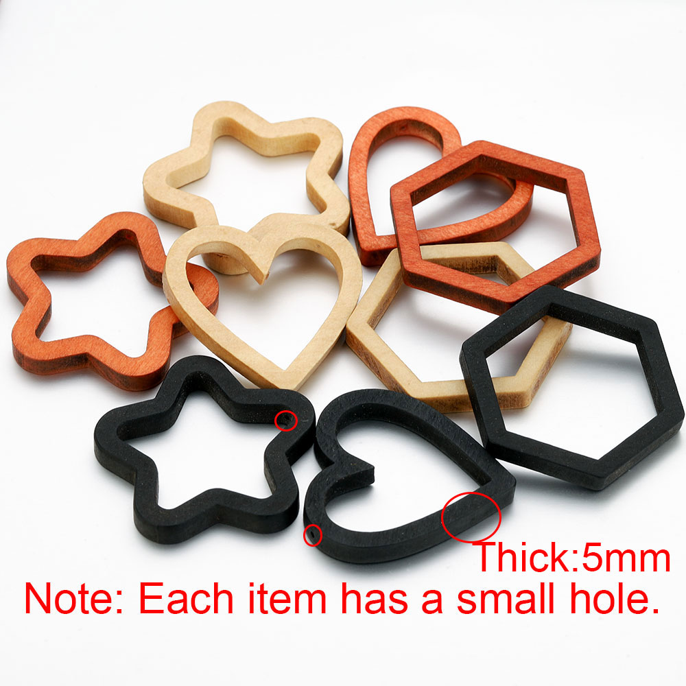 10pcs Wood Heart Square Silico - Crafting Resin のレビューと価格
