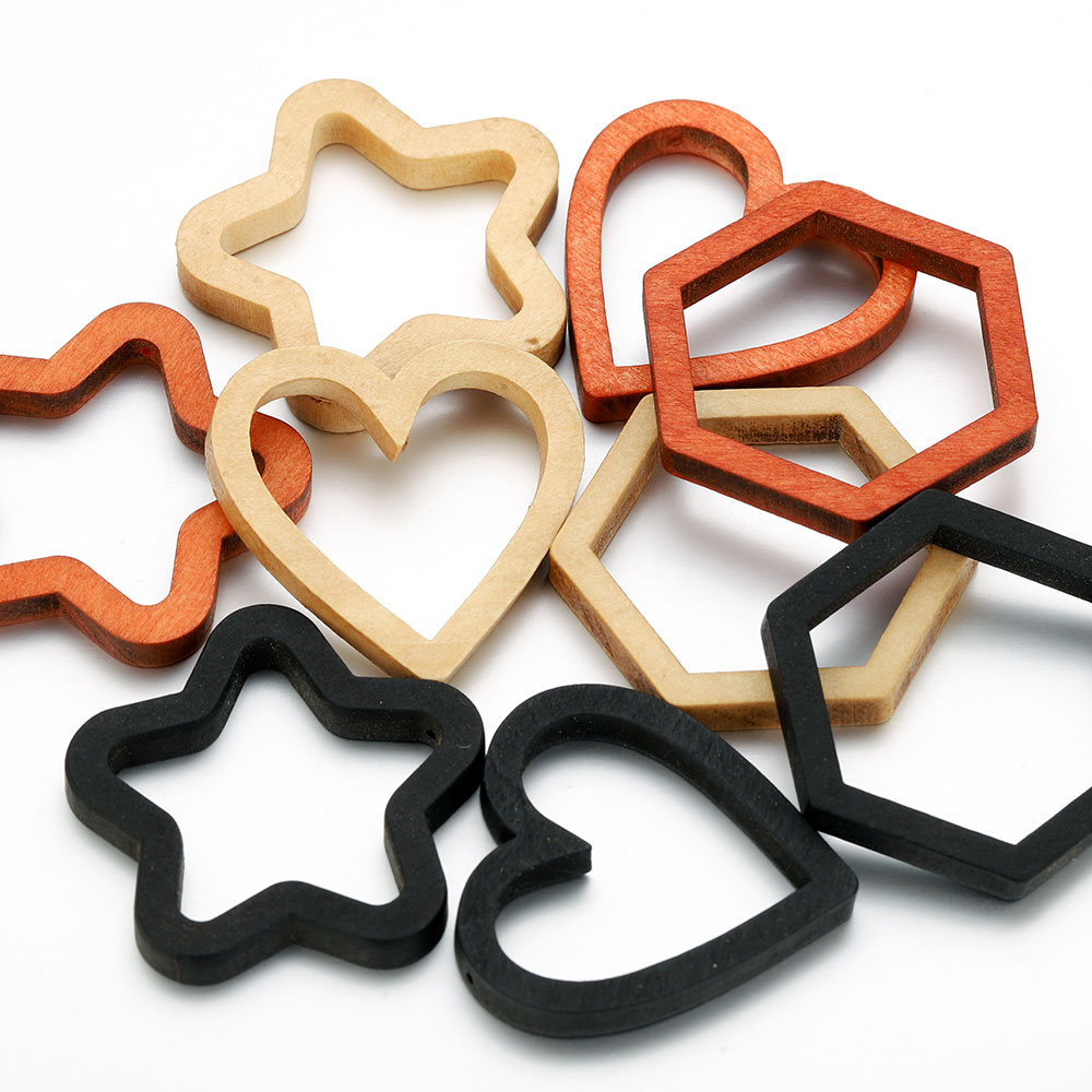 10pcs Wood Heart Square Silico - Crafting Resin のレビューと価格