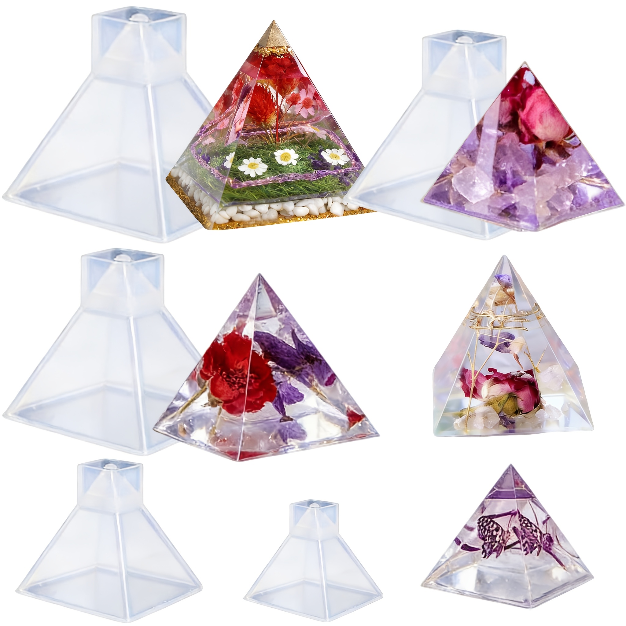 5pc - Pyramid Resin Molds of V - Resin Jewelry Kit のレビューと価格