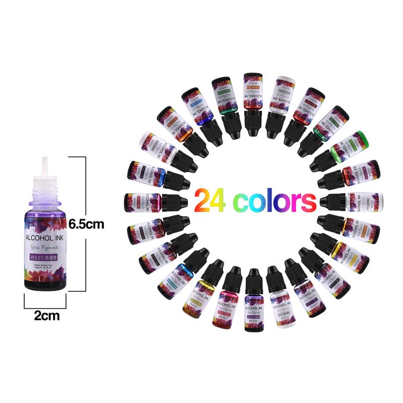 24 Color/Set 10ml  Resin Pigme - Resin Dye Alcohol のレビューと価格
