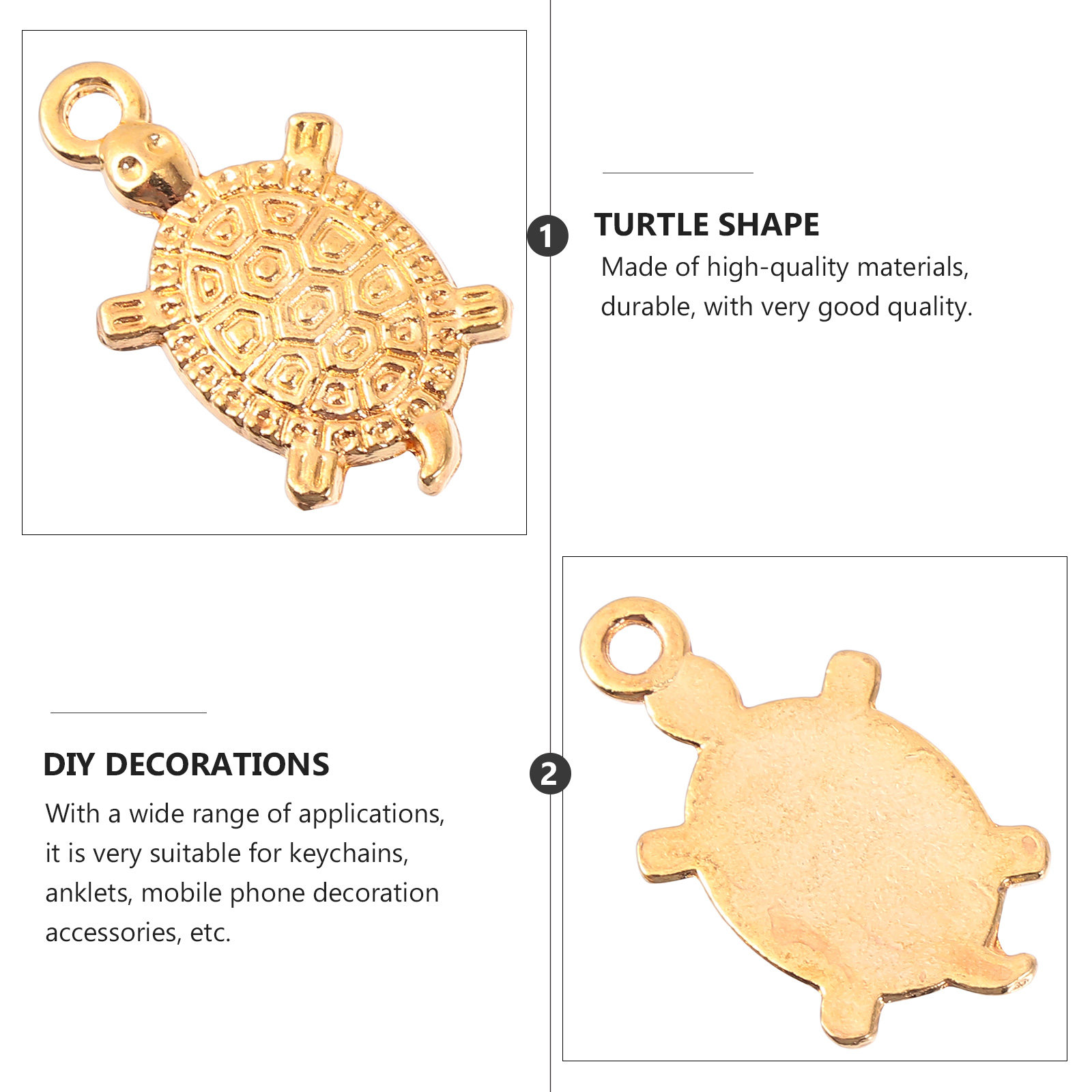 100Pcs Alloy Golden Tortoise O - Resin Craft Material のレビューと価格