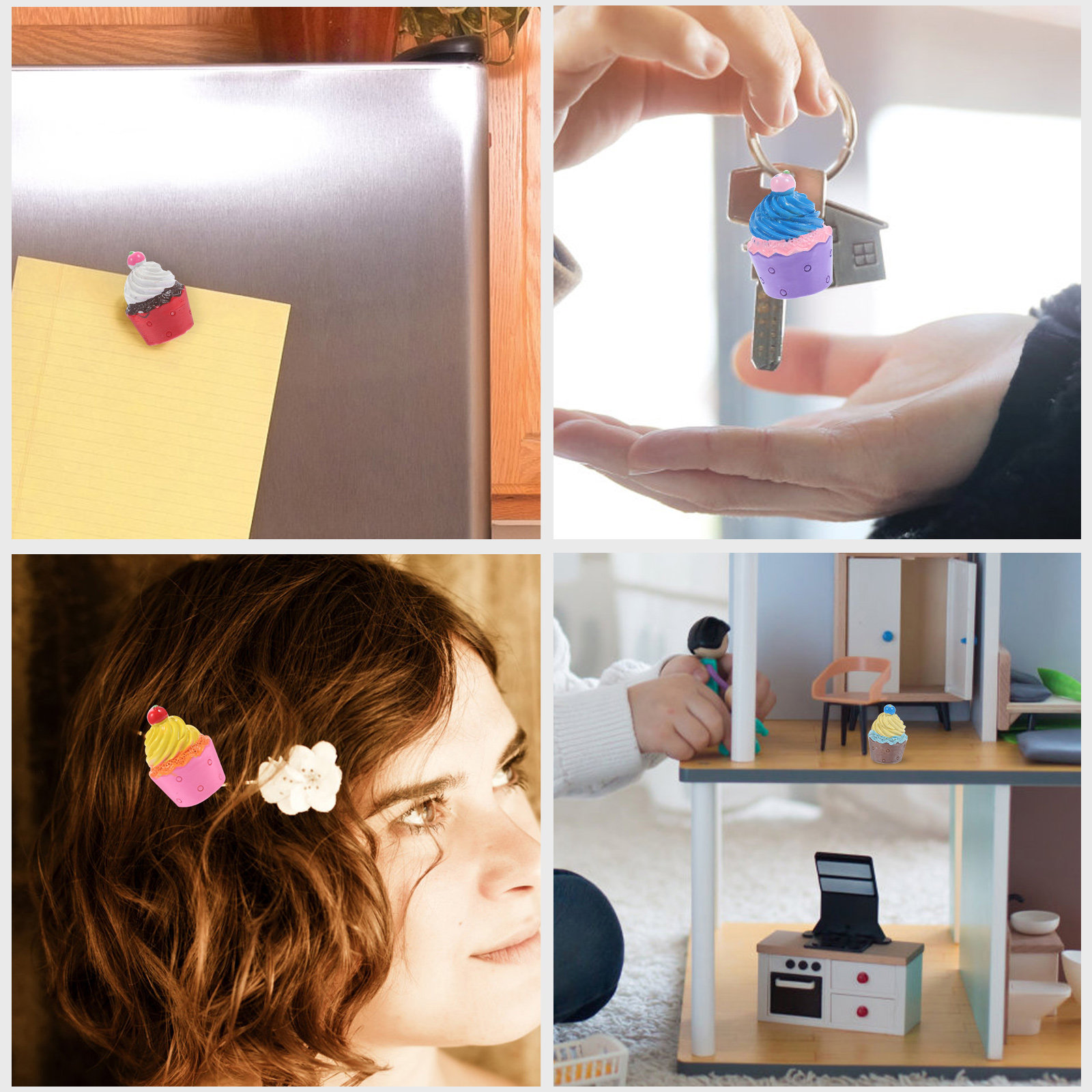 8Pcs Resin Mini Cupcake Keycha - Crafting Resin のレビューと価格