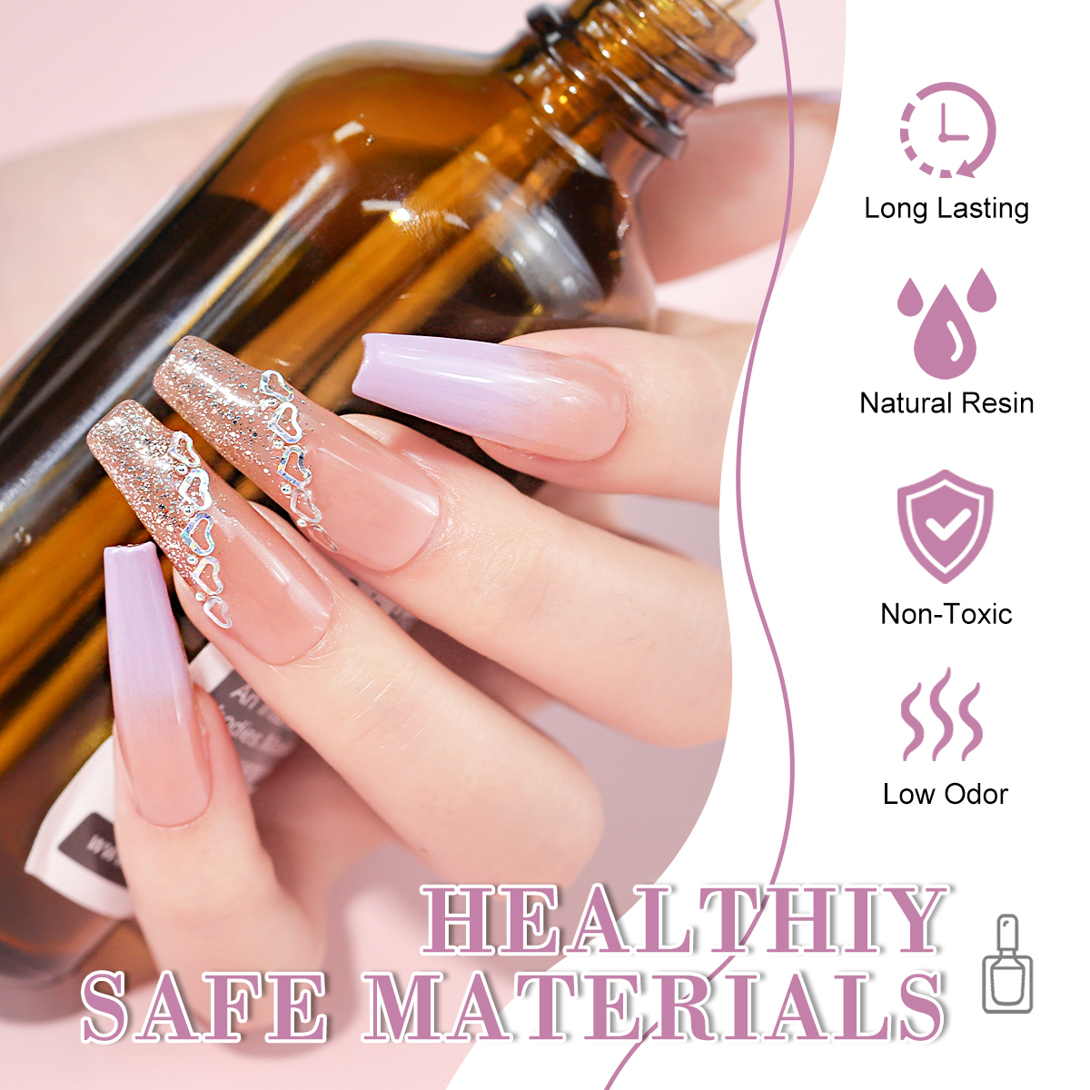 LIMEGIRL 18 PCS Gel Nail Polis - Resin Glitter Pack のレビューと価格