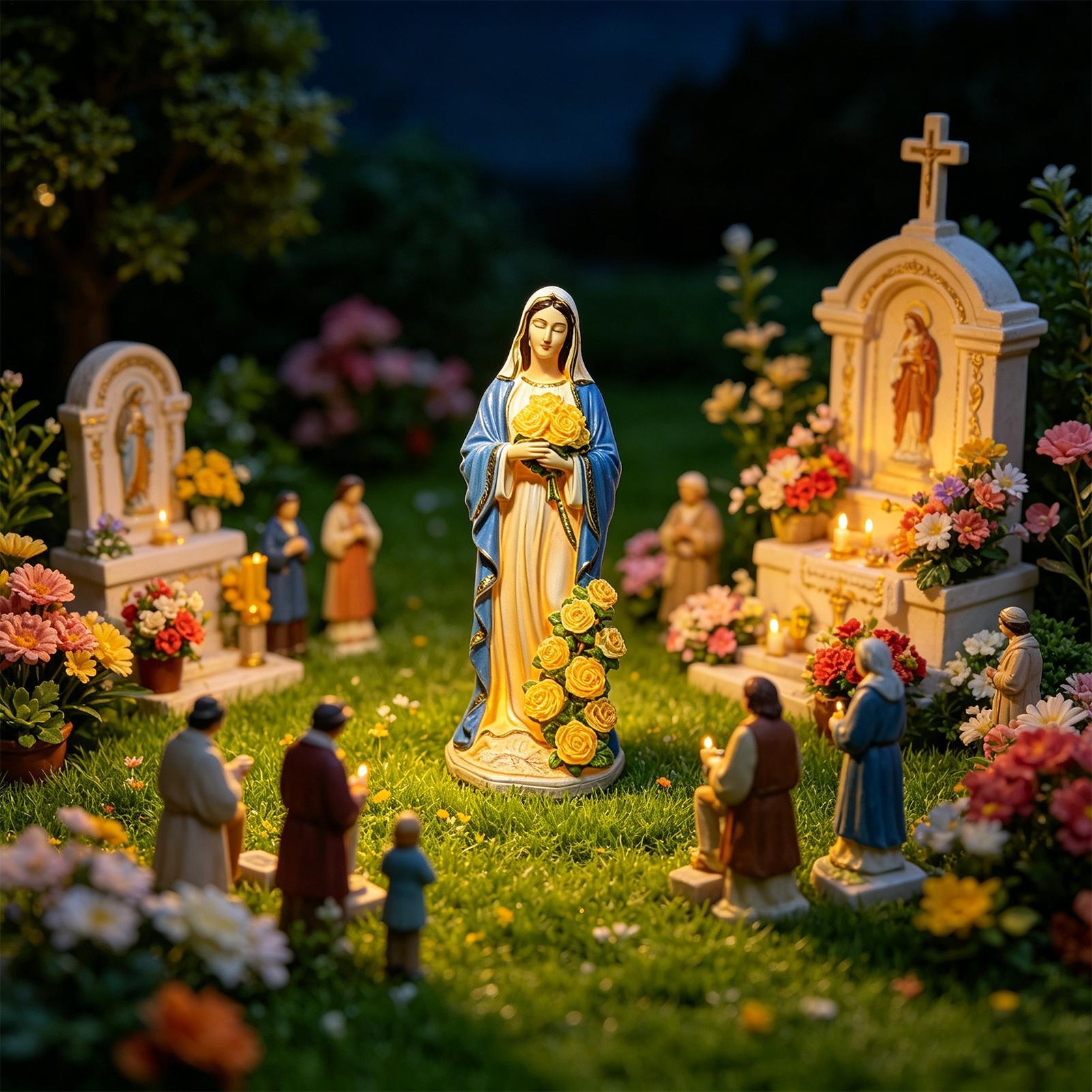 Virgin Mary Solar Statue Garde - Crafting Resin のレビューと価格