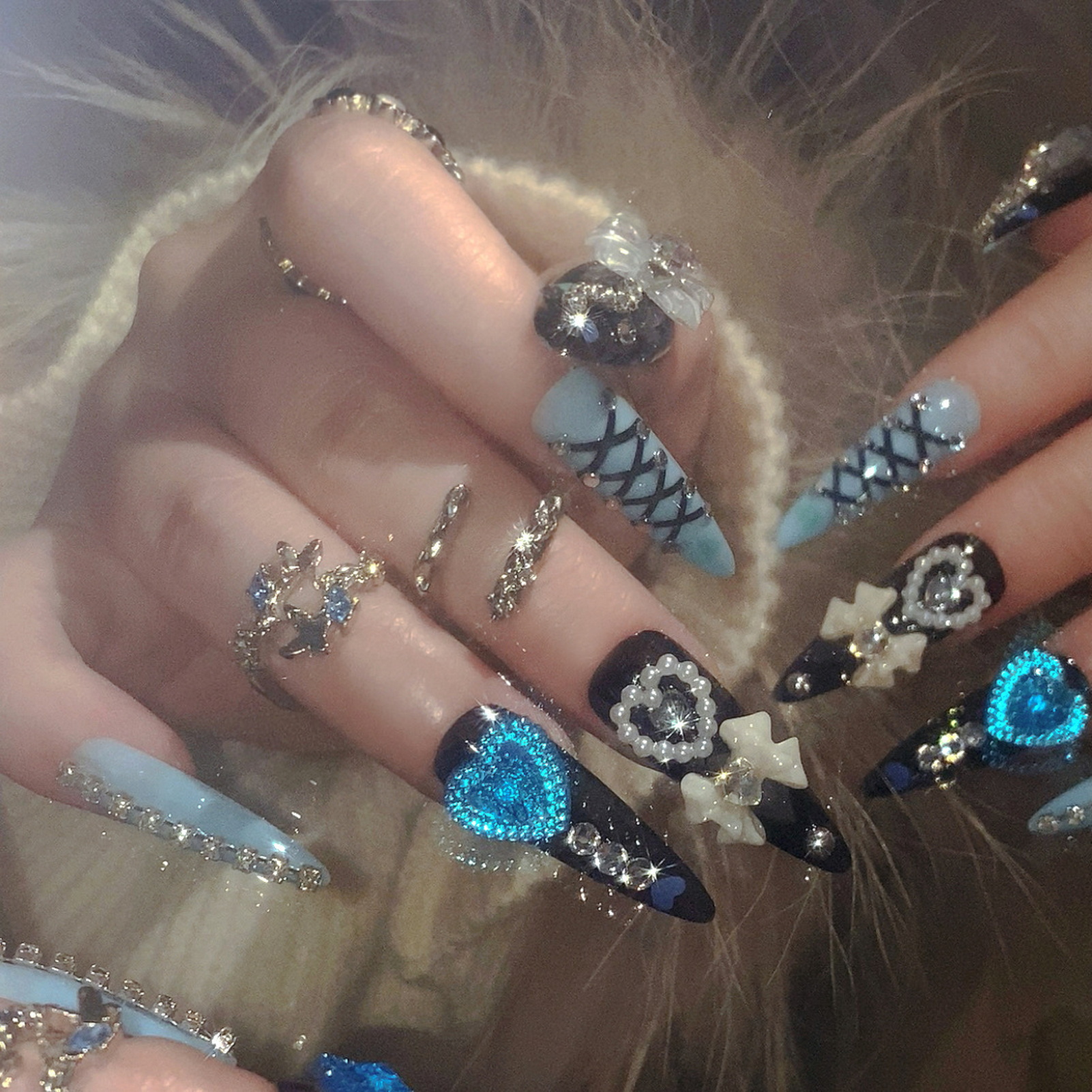 24pcs 3D Bow Decor False Nails - Resin Craft Material のレビューと価格