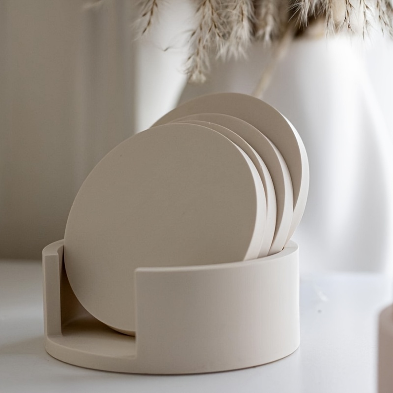 5pcs Round Coaster Silicone Mo - Serving Tray Mold のレビューと価格