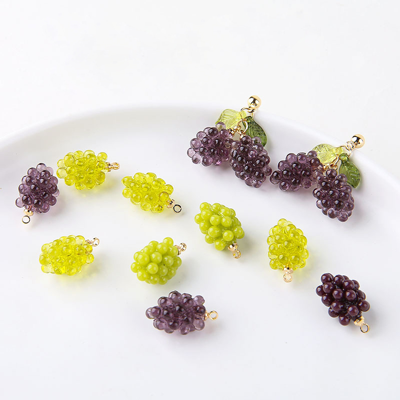 6pcs Cute Little Grapes Resin  - Resin Craft Projects のレビューと価格