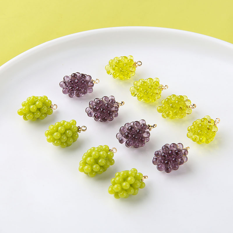6pcs Cute Little Grapes Resin  - Resin Craft Projects のレビューと価格