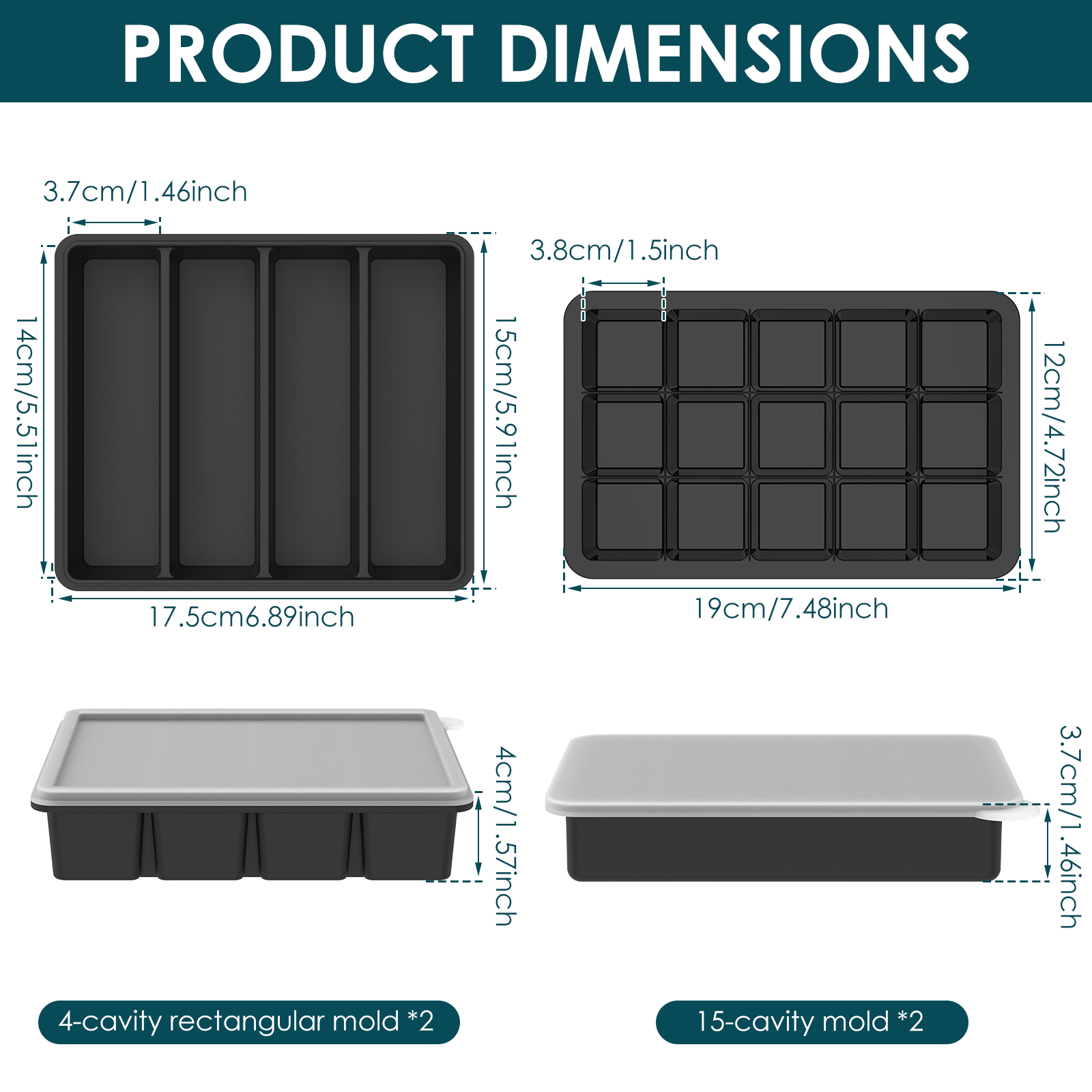 4 Pack Silicone Freezer Tray w - Serving Tray Mold のレビューと価格