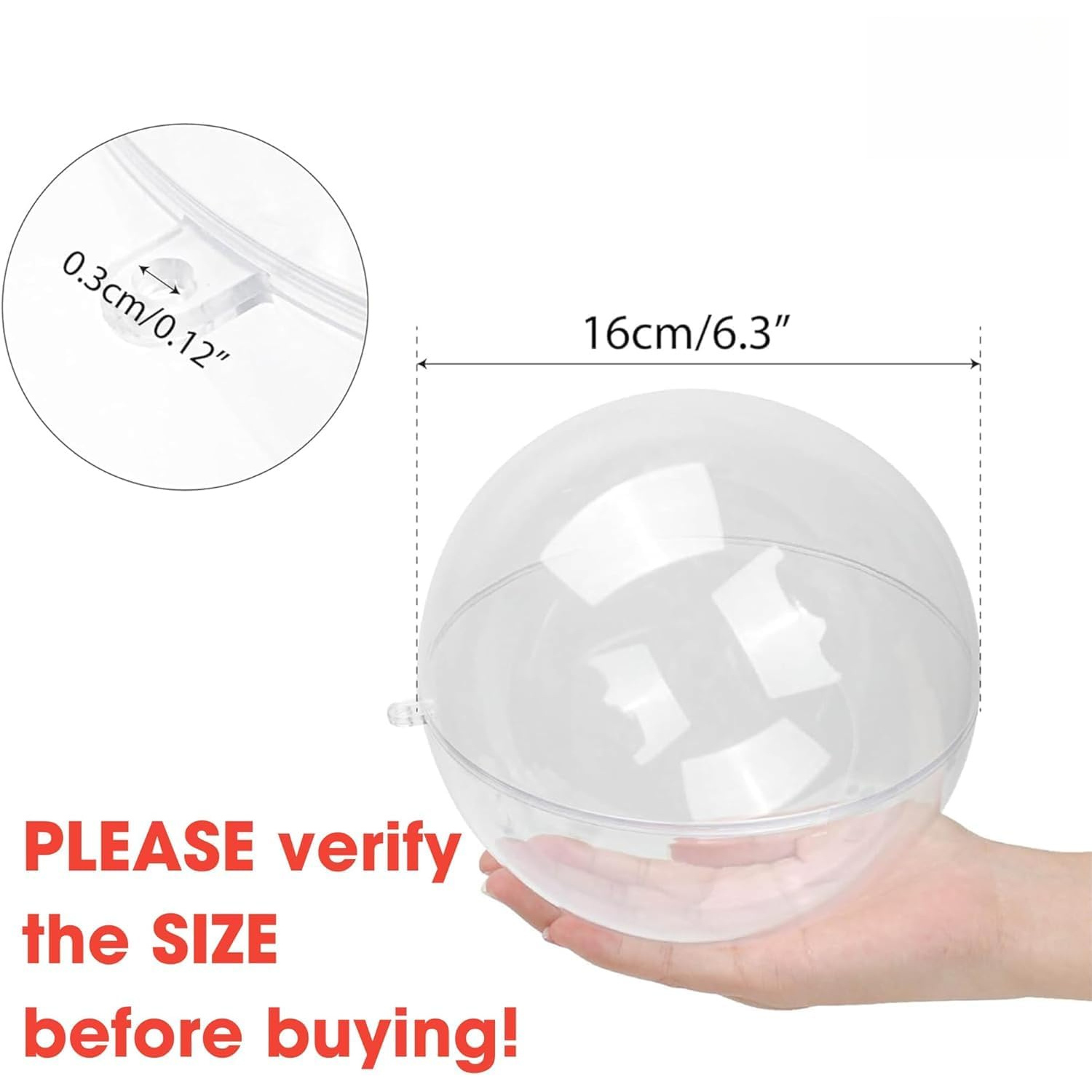Fillable Clear Ornament Ball,  - Dome Mold Clear のレビューと価格