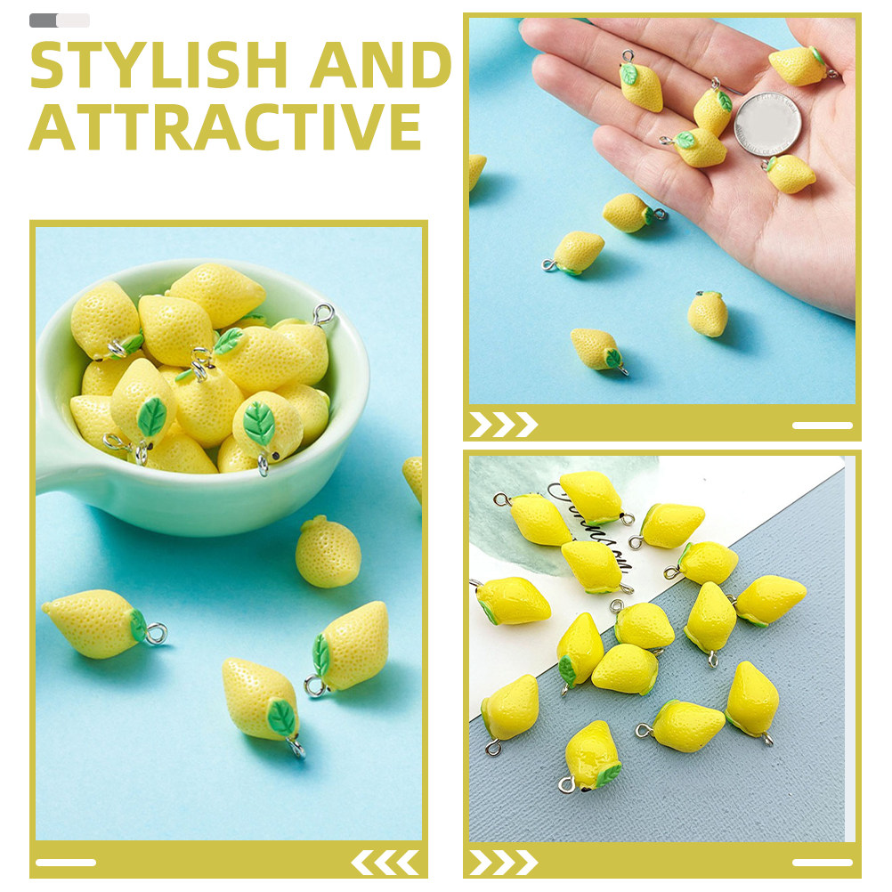 20Pcs Resin Lemon Charms Fruit - Crafting Resin のレビューと価格