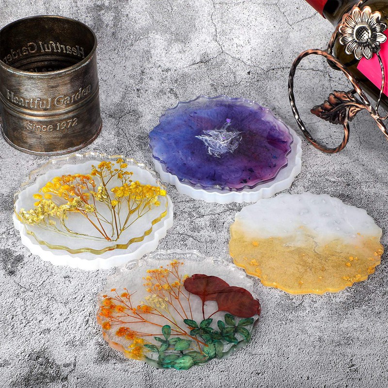 6 Pieces Resin Coaster Mold La - Geode Mold Silicone のレビューと価格