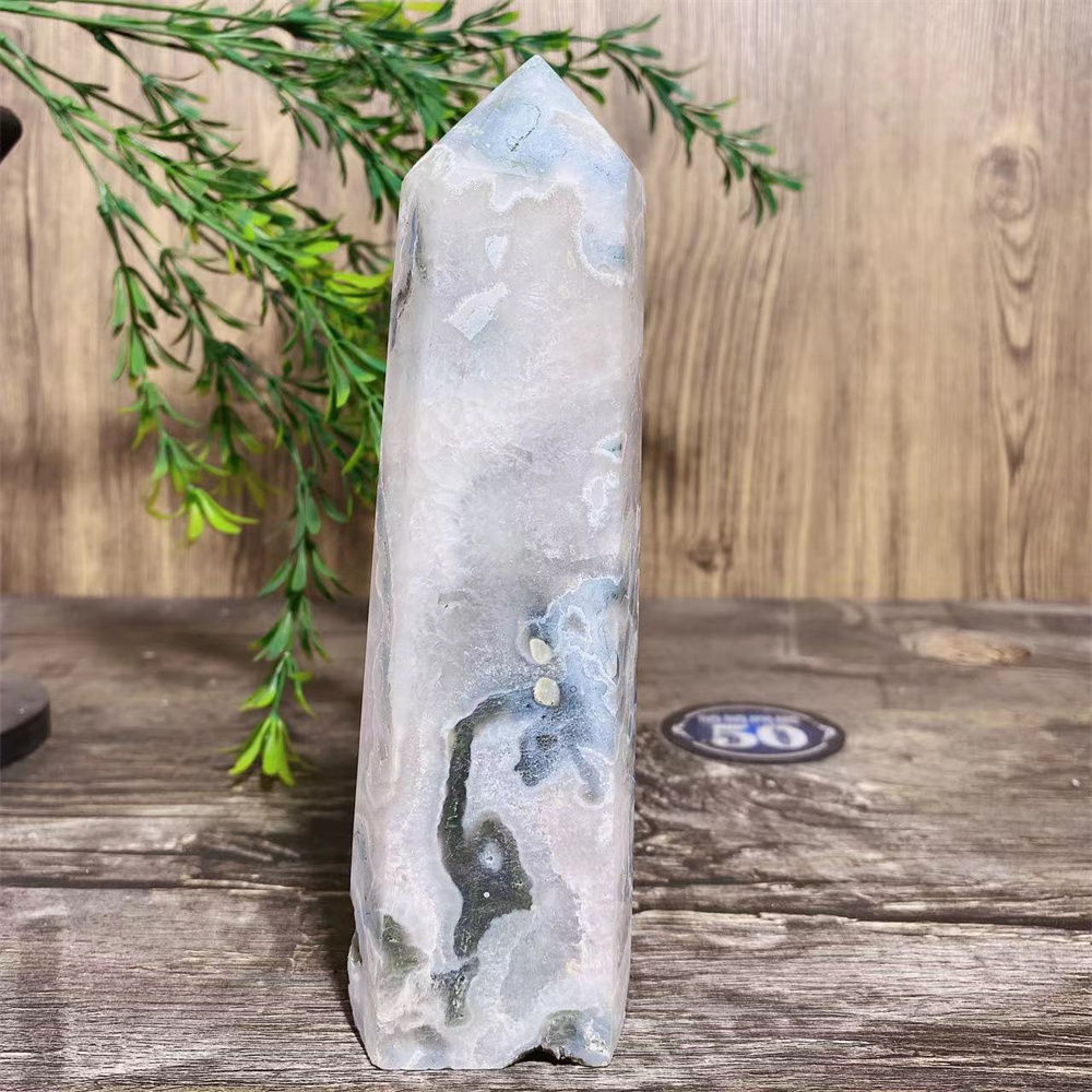 Big Green Moss Agate Druzy Nat - Terrarium Moss Art のレビューと価格