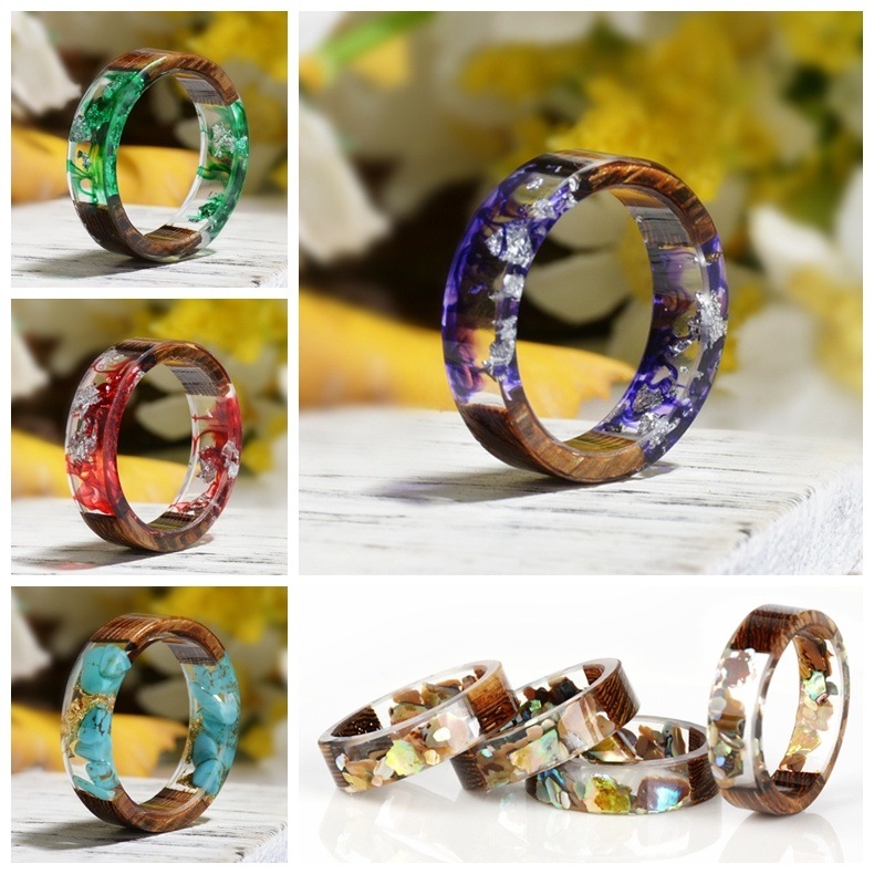 Creative Wooden Resin Ring for - Dried Flower Bulk のレビューと価格