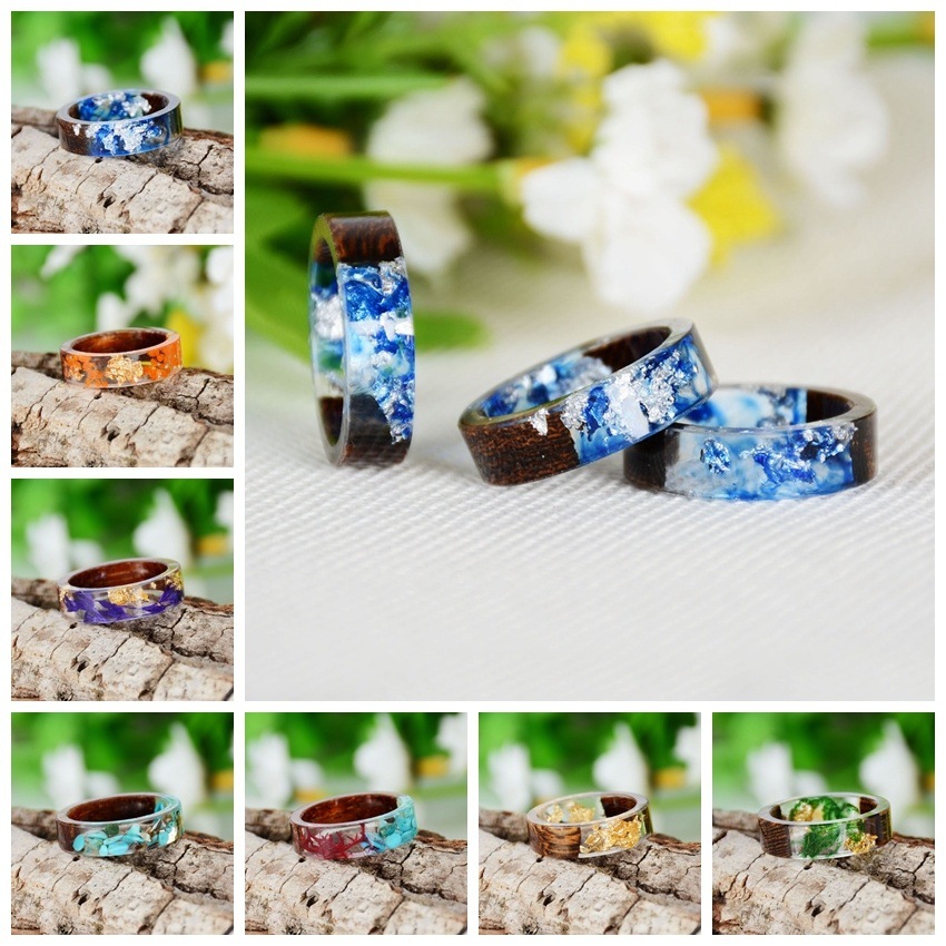 Creative Wooden Resin Ring for - Dried Flower Bulk のレビューと価格