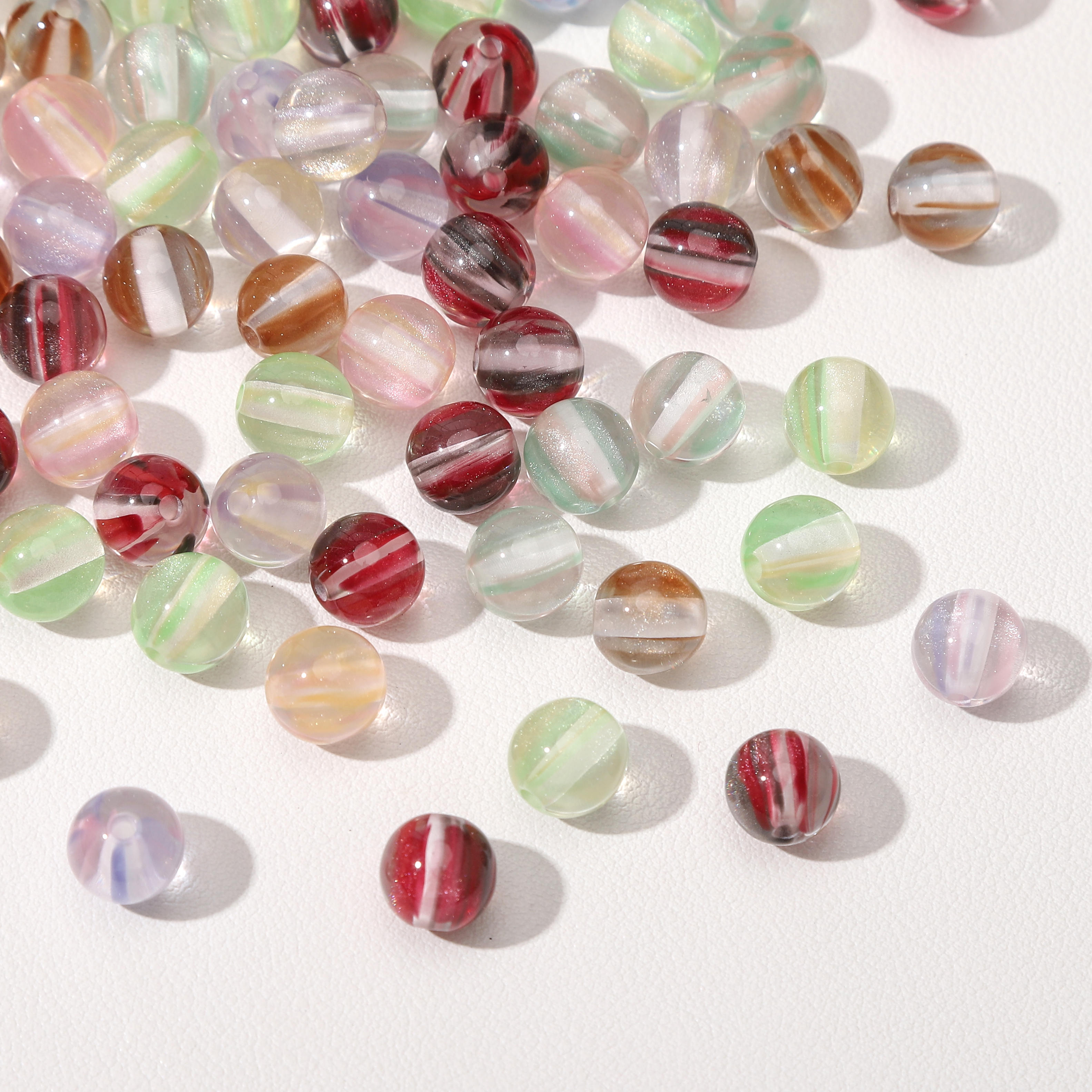 8mm 100Pcs Colorful Round Resi - Resin Craft Material のレビューと価格