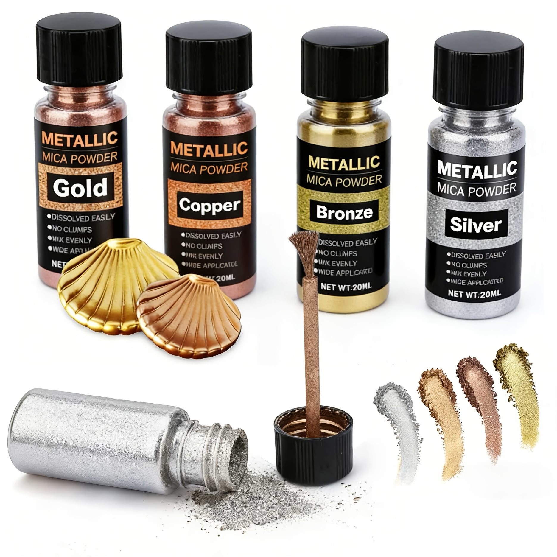 Metallic Mica Powder, Brushed  - Resin Pigment Set のレビューと価格