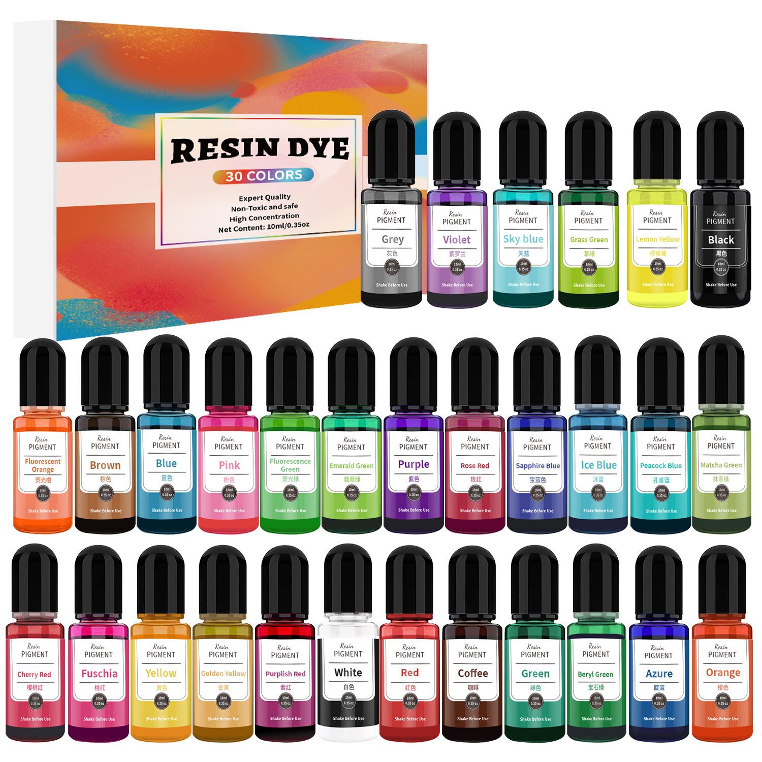 24/30 Colors Set 10ml Epoxy Re - Resin Dye Alcohol のレビューと価格