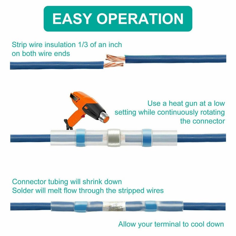 800pcs Solder Seal Wire Connec - Heat Gun Small のレビューと価格