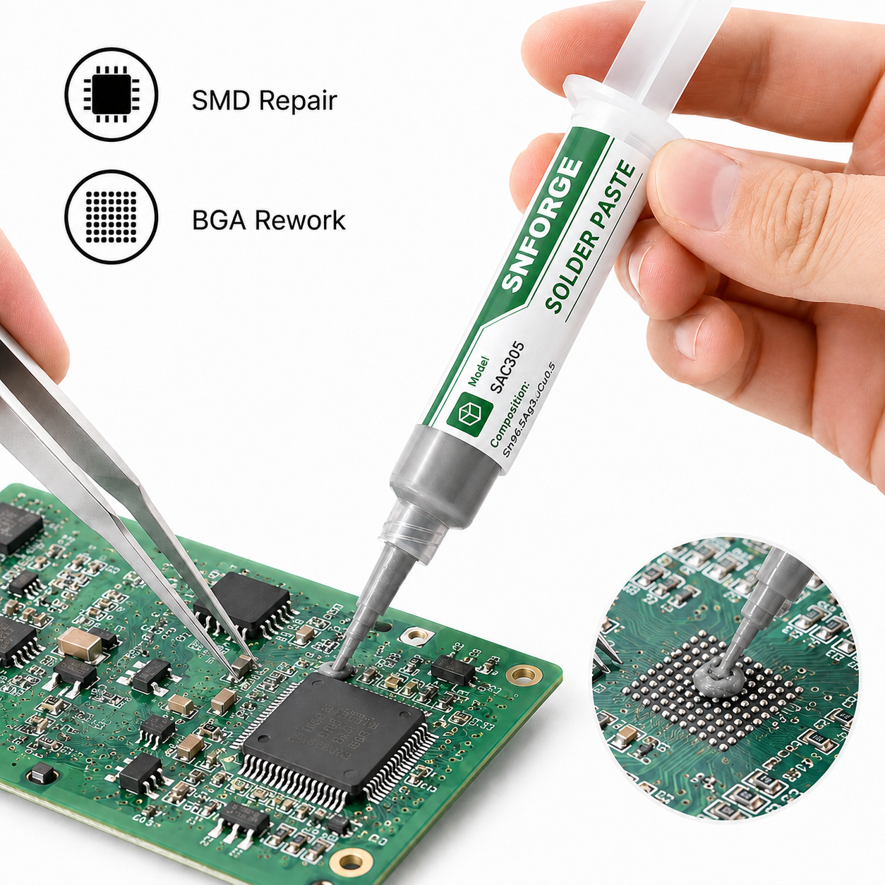 SAC305 Solder Paste Welding Ti - Heat Gun Small のレビューと価格