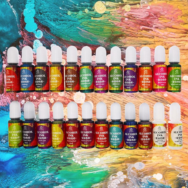 24 Color 10ml Art Ink Alcohol  - Resin Dye Alcohol のレビューと価格