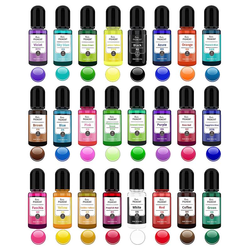 24 Color 10ml/Bottle Epoxy Res - Resin Dye Alcohol のレビューと価格