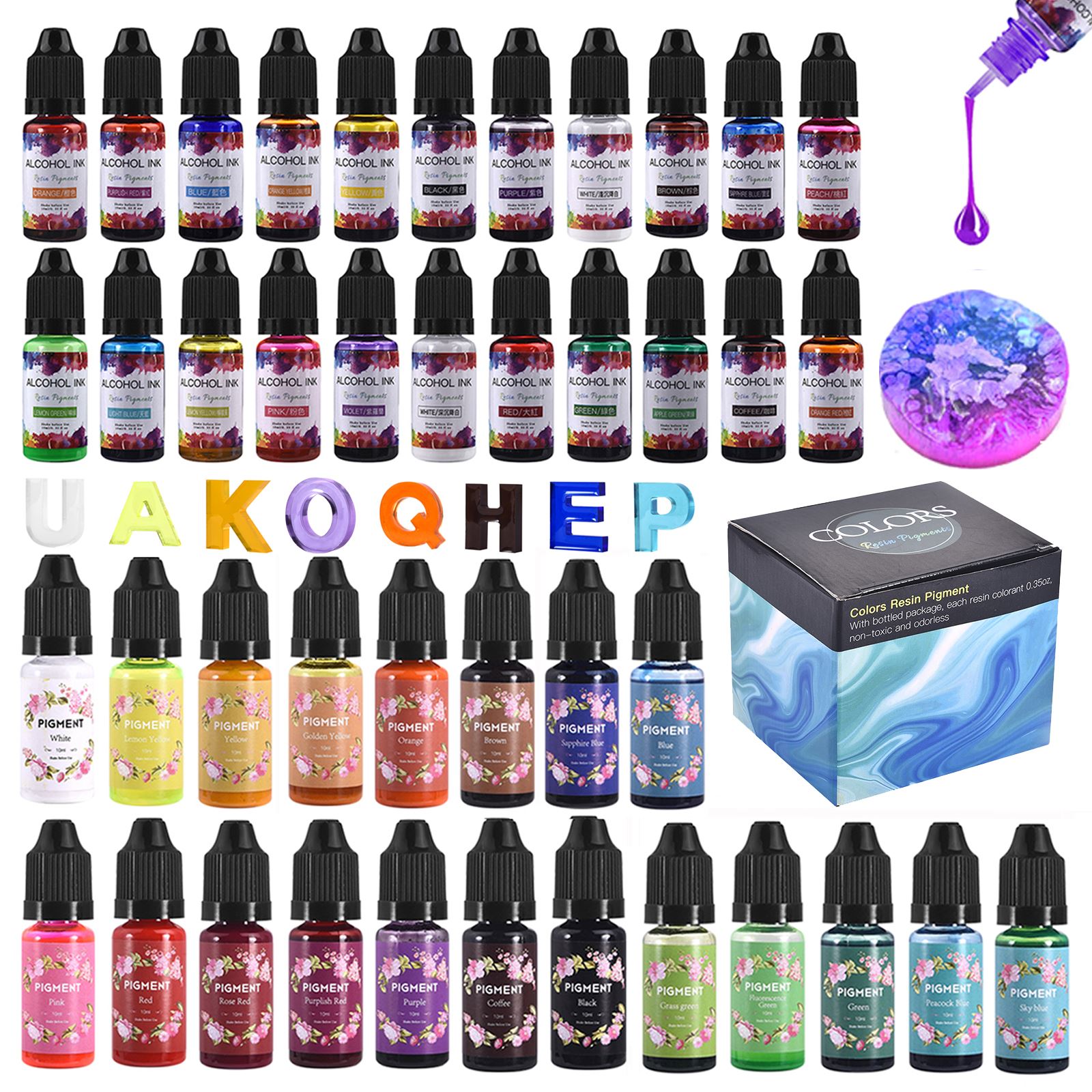 1 Set Resin Pigment Kit Art In - Resin Dye Alcohol のレビューと価格